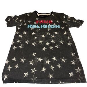 True Religion graphic T-shirt crewneck shirt sleeves stars design Size large